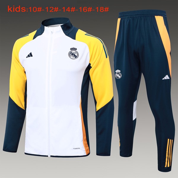 Niños Chandal Real Madrid 2024/25 Blanco Amarillo 3